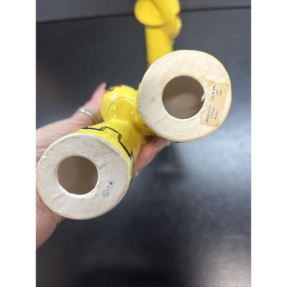 Pair of Antique 1940s Yellow Kreiss & Company Japanese Figurines Man & Woman - Picture 5 of 6